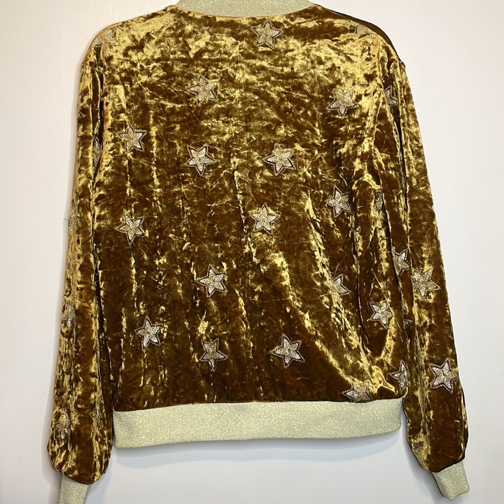 Forever 21 Star and gold zip up sweater size small - Picture 6 of 8